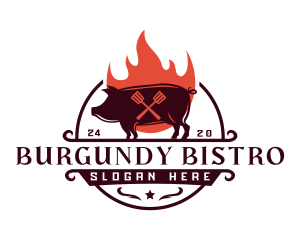 Grill Pork Barbecue logo design