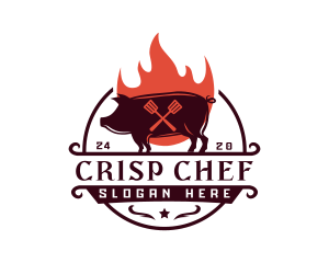 Grill Pork Barbecue logo design