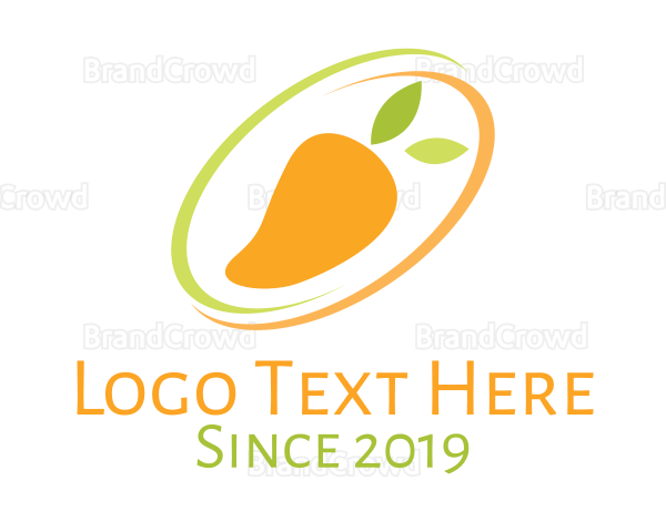 Mango Fruit Leaves Logo