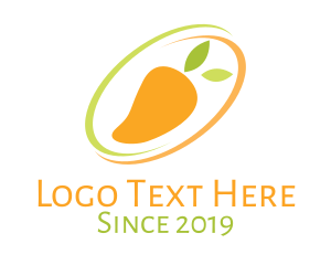 Juice - Mango Fruit Leaves logo design