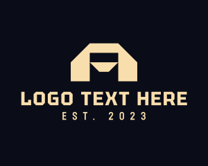 Beige Industrial Letter A Logo