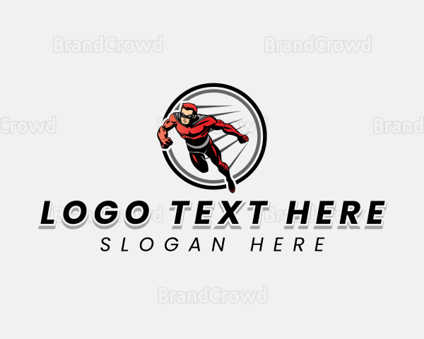 Fast Running Superhero Logo