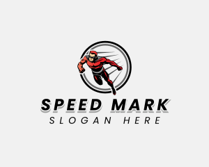 Fast Running Superhero logo design