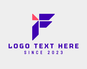 Geometric - Tech Company Letter F logo design
