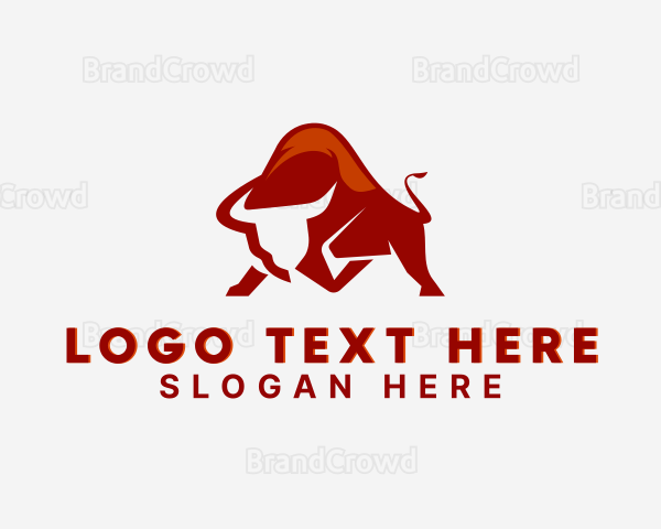 Bison Farm Animal Logo