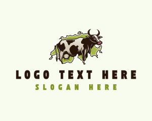 Map - Switzerland Cow Cattle logo design