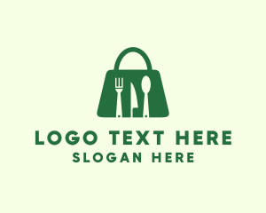 Vegan Food - Cutlery Bag Diner logo design