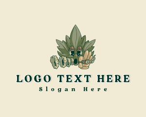 Marijuana - Weed Smoking Puff logo design