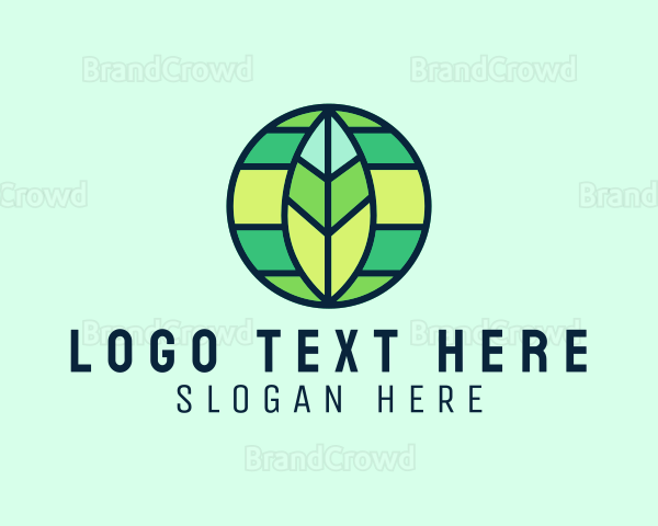 Natural Modern Leaf Globe Logo
