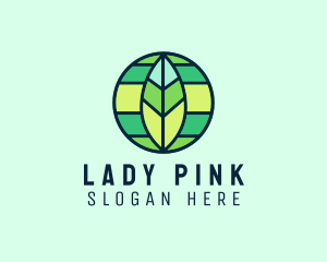 International - Natural Modern Leaf Globe logo design
