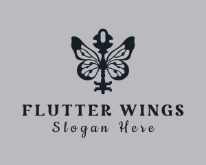 Butterfly Wings Key logo design