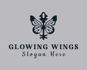 Butterfly Wings Key logo design