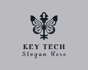 Butterfly Wings Key logo design