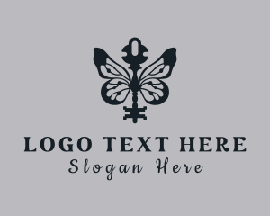 Insect - Butterfly Wings Key logo design