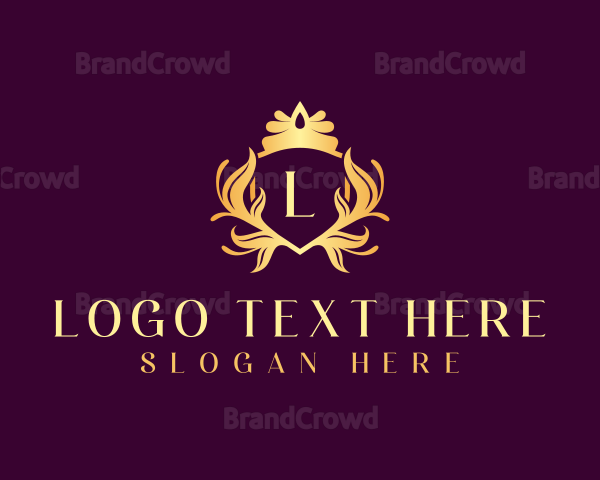 Floral Crown Crest Logo