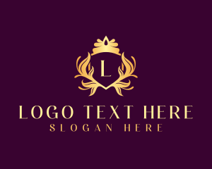 Leaves - Floral Crown Crest logo design