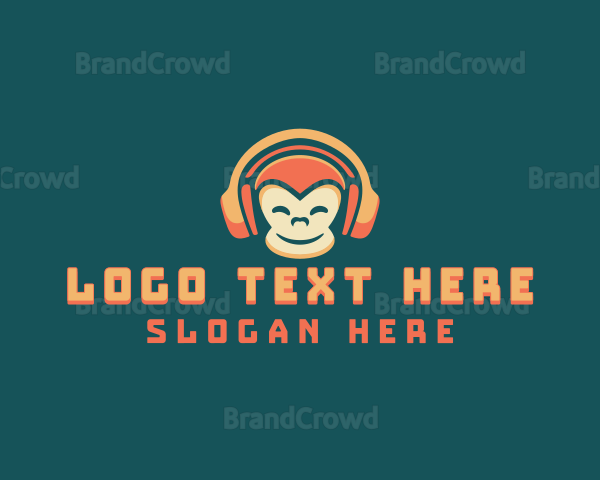 Headphones Gaming Monkey Logo
