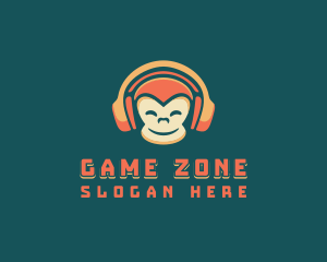 Headphones Gaming Monkey logo design