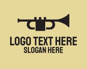Nightclub - Black Music Trumpet logo design
