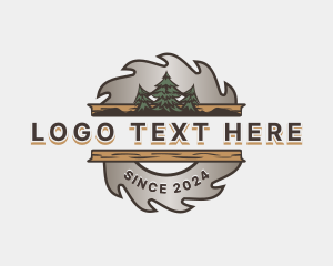 Pine Tree - Lumber Wood Saw logo design