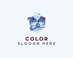 Ocean Boat Travel Vacation Logo