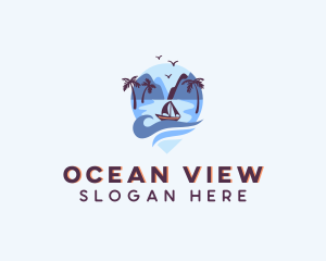 Ocean Boat Travel Vacation logo design