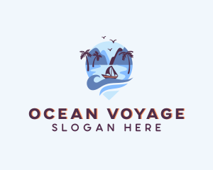 Ocean Boat Travel Vacation logo design