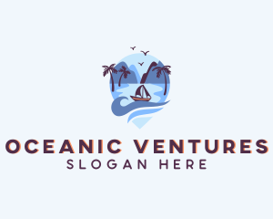 Ocean Boat Travel Vacation logo design