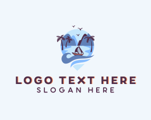 Ocean Boat Travel Vacation Logo