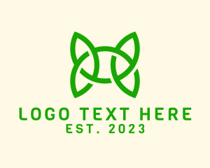 Infinity - Green Natural Letter H logo design