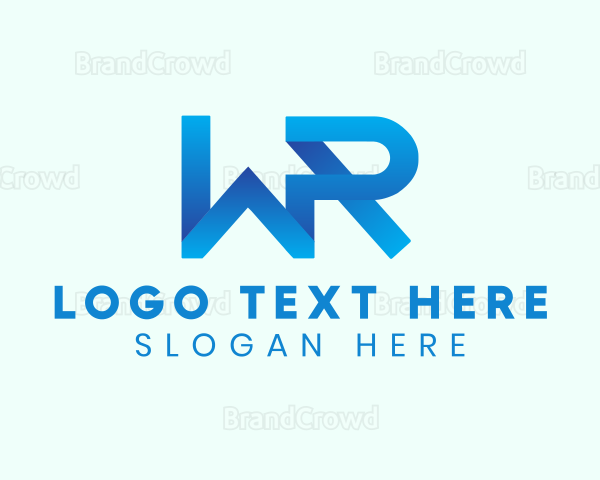 Professional Letter WR Monogram Logo