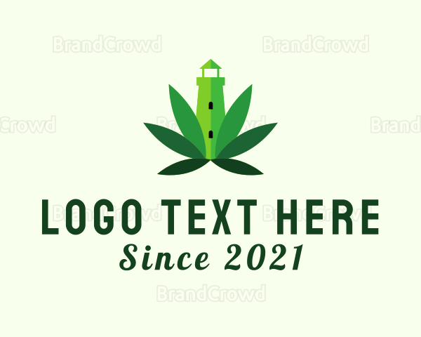 Lighthouse Marijuana  Herb Logo