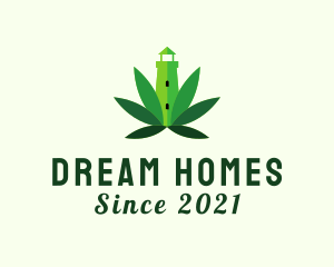 Medicine - Lighthouse Marijuana  Herb logo design