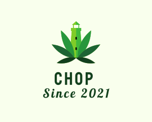 Port - Lighthouse Marijuana  Herb logo design