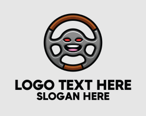 Driving - Steering Wheel Mascot logo design