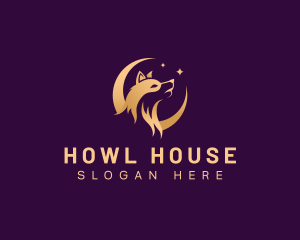 Howl - Wild Moon Wolf logo design