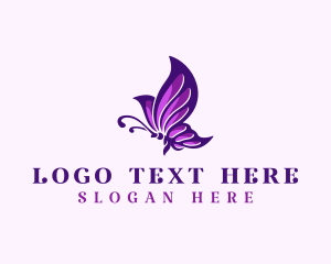 Bug - Beautiful Butterfly Wings logo design