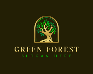 Wood Tree Plant logo design