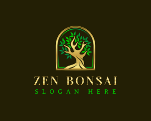 Bonsai - Wood Tree Plant logo design