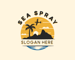 Airplane Beach Getaway logo design