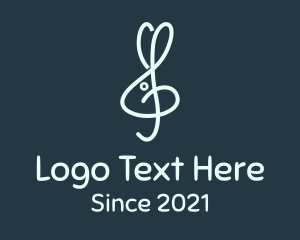 Note - Bunny Treble Clef logo design