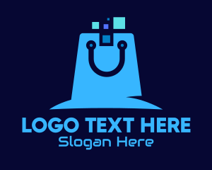 Shop - Digital Shopping Bag logo design