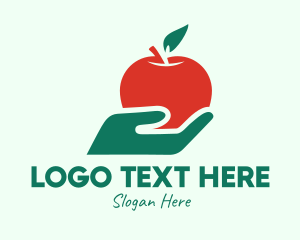 Farmer - Hand Holding Apple logo design