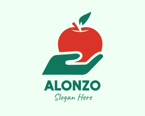 Hand Holding Apple  logo design