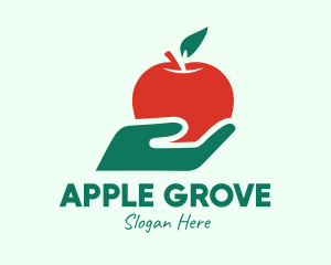 Orchard - Hand Holding Apple logo design