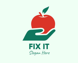 Hand Holding Apple  logo design