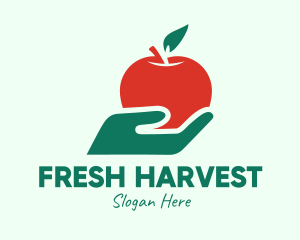 Produce - Hand Holding Apple logo design
