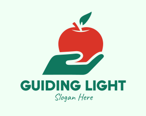 Hand Holding Apple  logo design