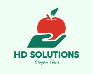 Hand Holding Apple  logo design