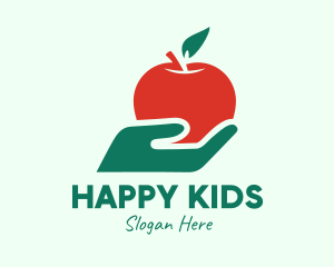 Hand Holding Apple  logo design